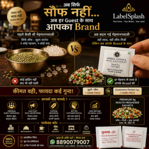 Customized Mouth Freshener Sachets with Premium Quality Saunf by Label Splash